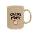 Starter Before People Ceramic Mug — Funny Coffee Mug for Introverts, Retro Jam Jar Design