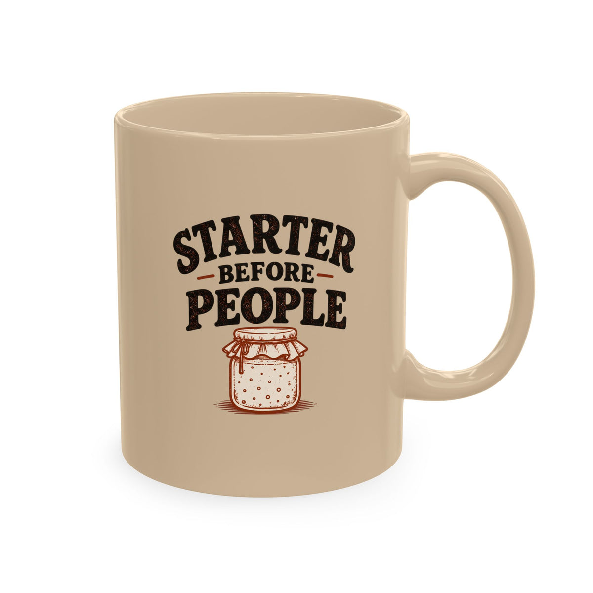 Starter Before People Ceramic Mug — Funny Coffee Mug for Introverts, Retro Jam Jar Design