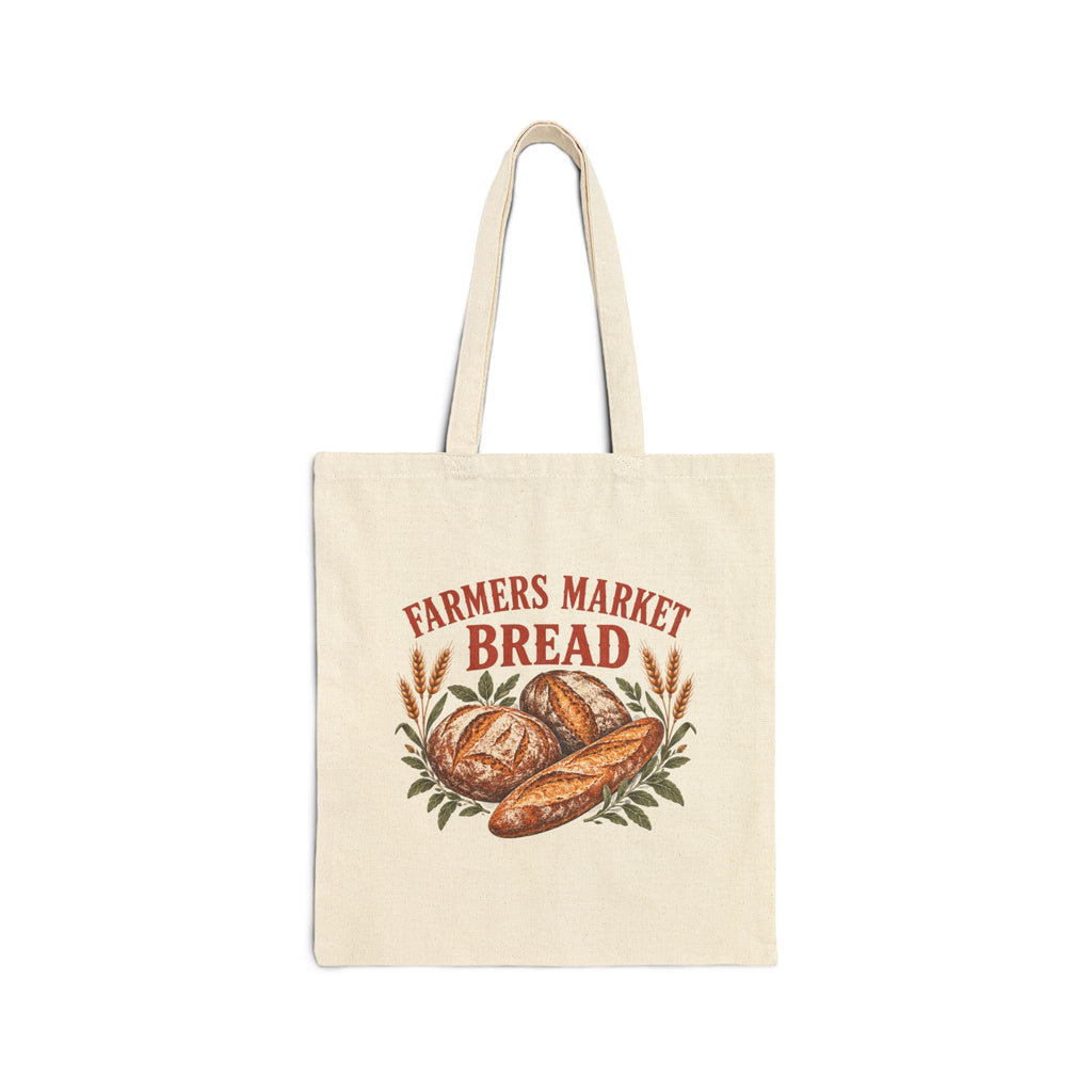 Farmers Market Bread Tote Bag — Rustic Bakery Canvas Grocery Tote