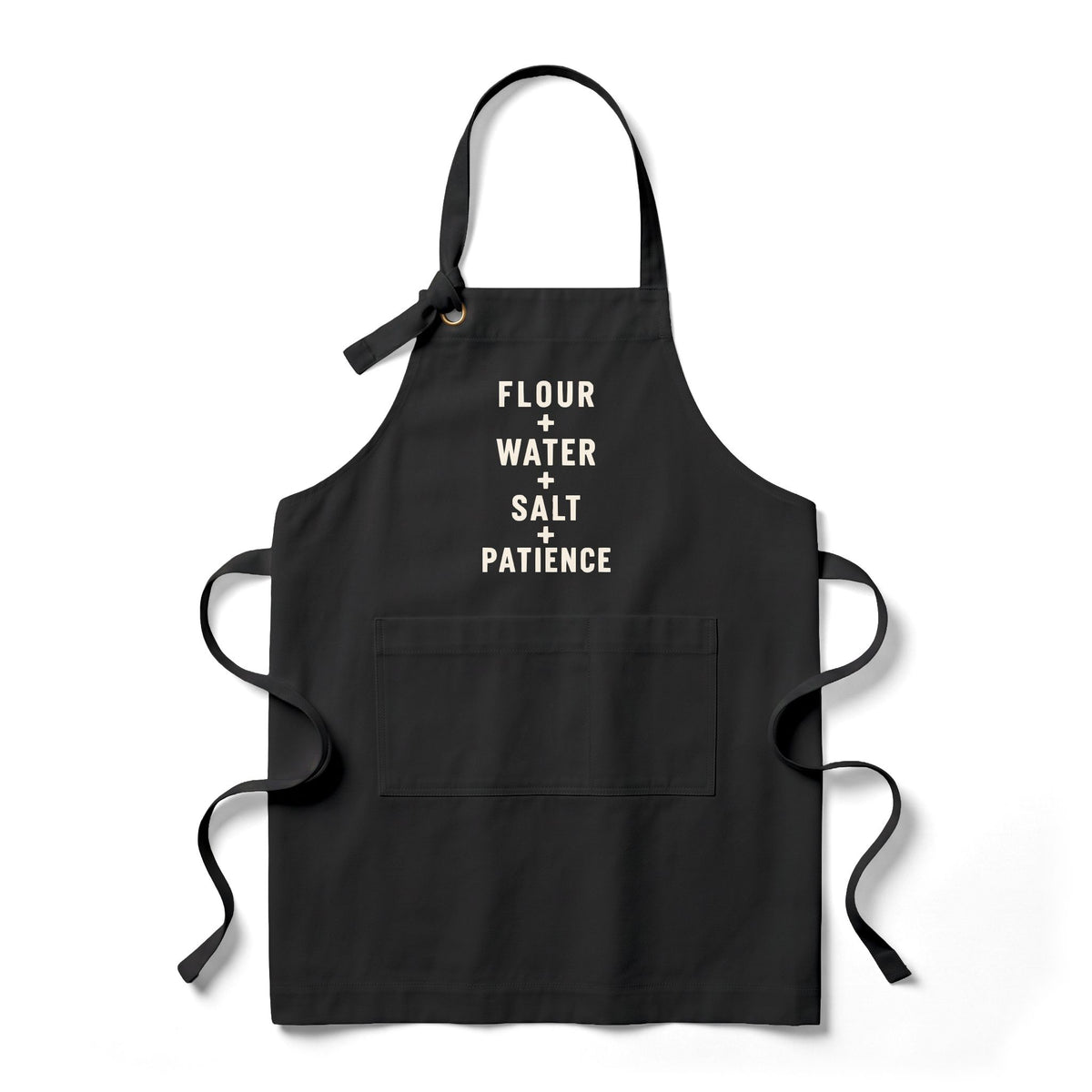 Baking Apron - "Flour + Water + Salt + Patience" Heavy Twill Bib Apron
