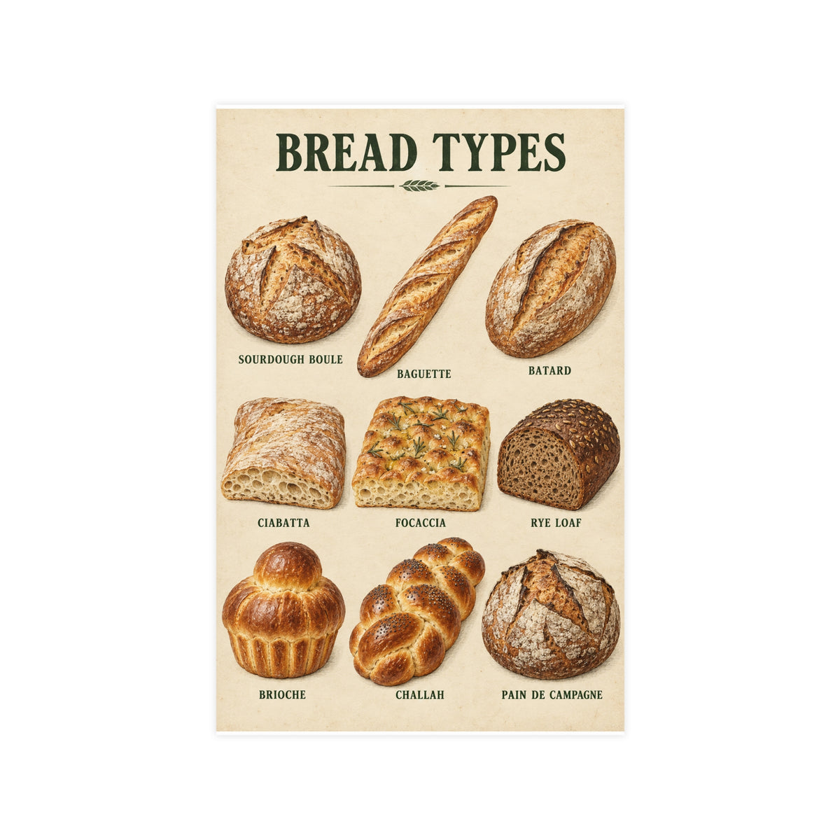 Vintage Bakery Kitchen Wall Art