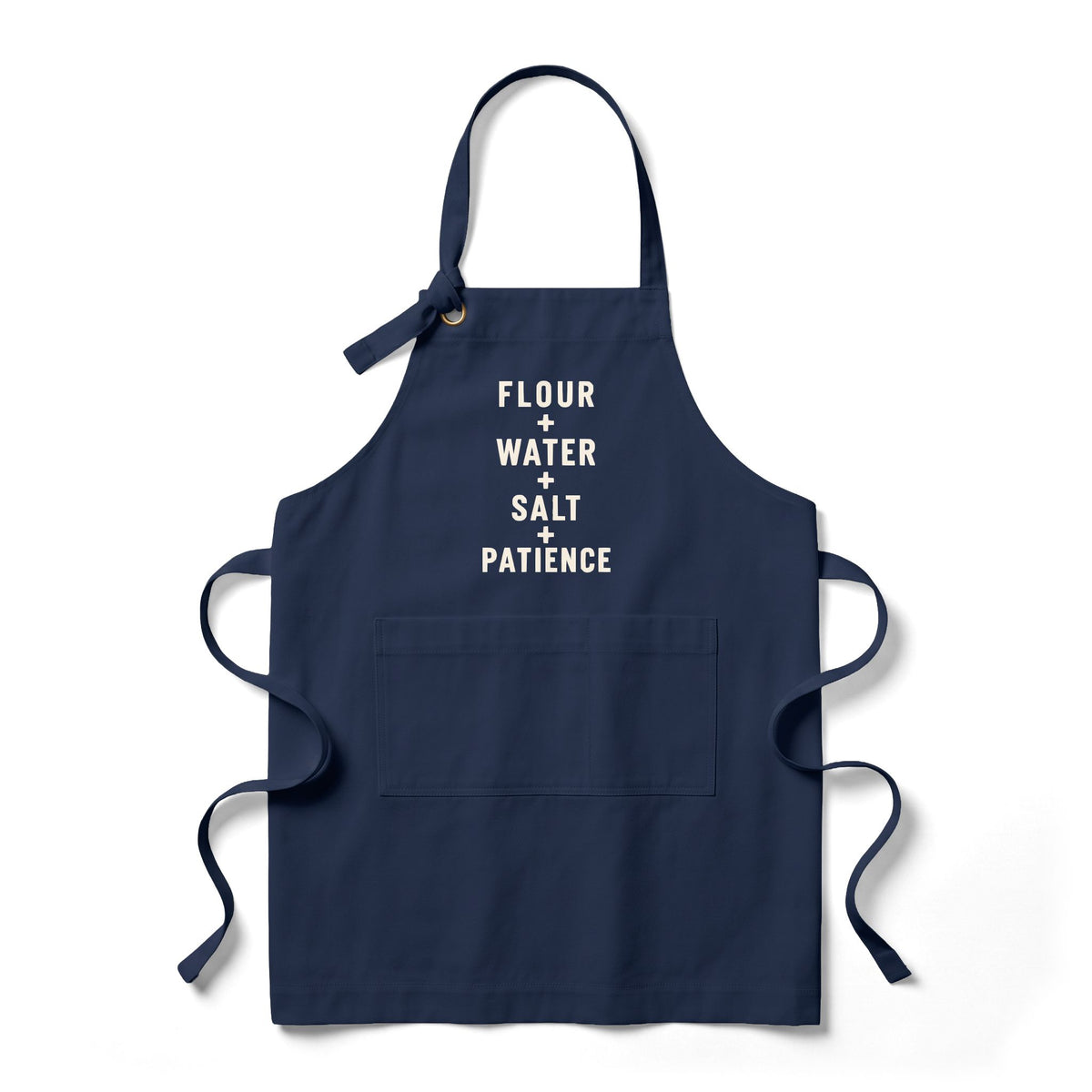 Baking Apron - "Flour + Water + Salt + Patience" Heavy Twill Bib Apron