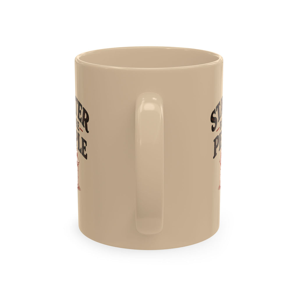 Starter Before People Ceramic Mug — Funny Coffee Mug for Introverts, Retro Jam Jar Design