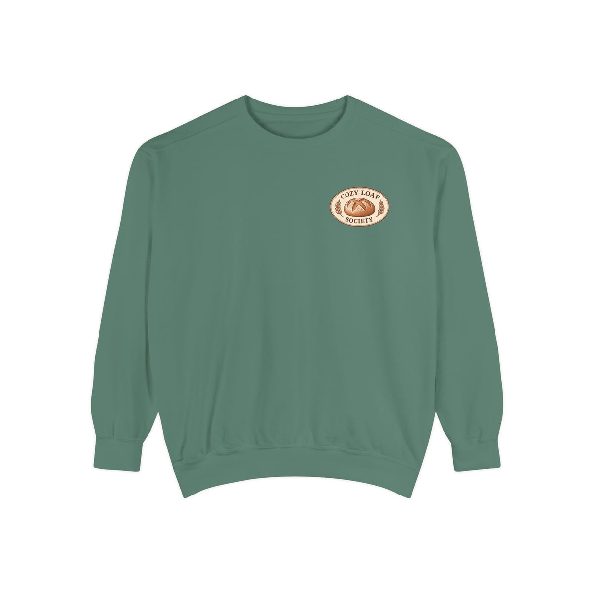 Cozy Pastry Club Sweatshirt — 'Bakery Lover' Croissant Chest Logo
