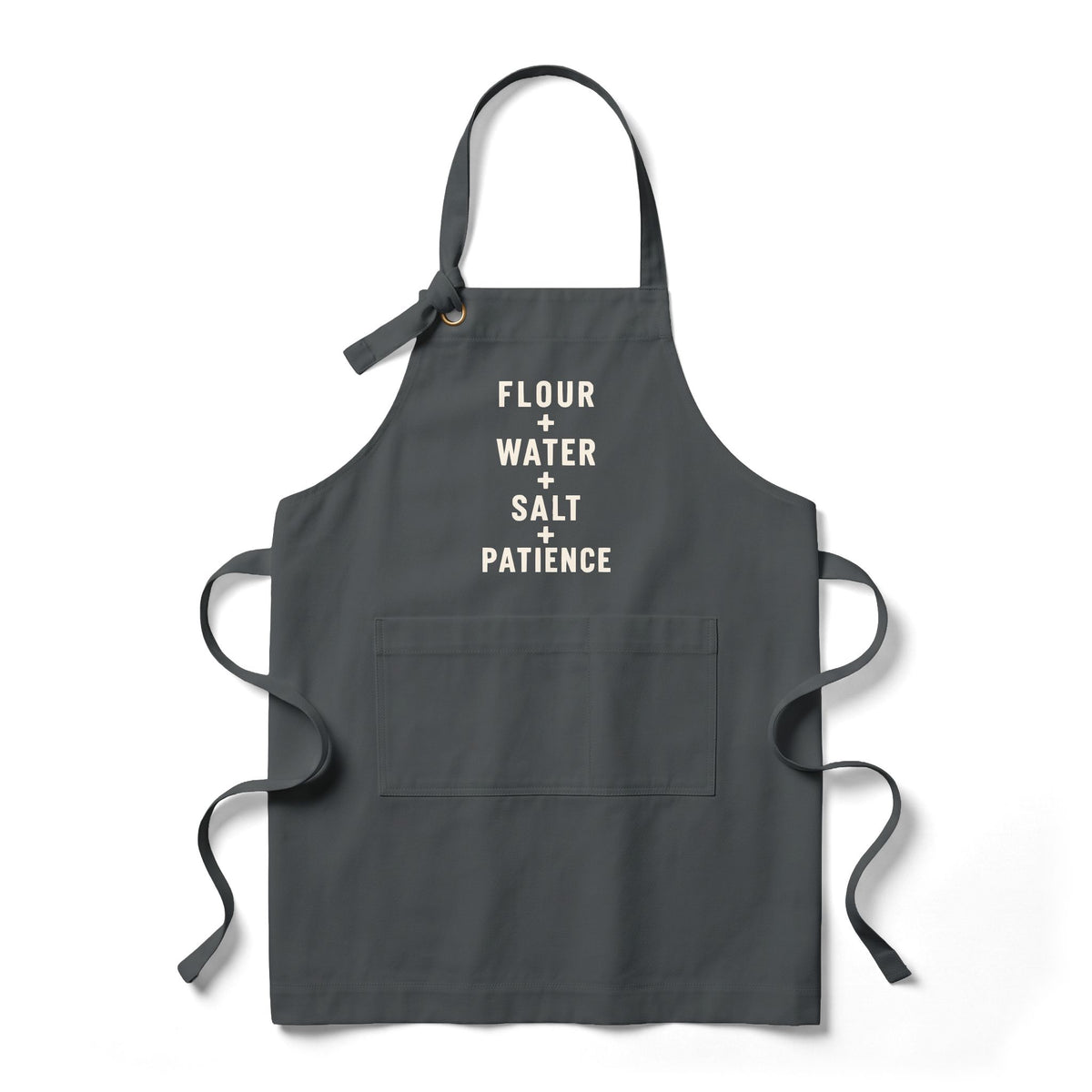 Baking Apron - "Flour + Water + Salt + Patience" Heavy Twill Bib Apron