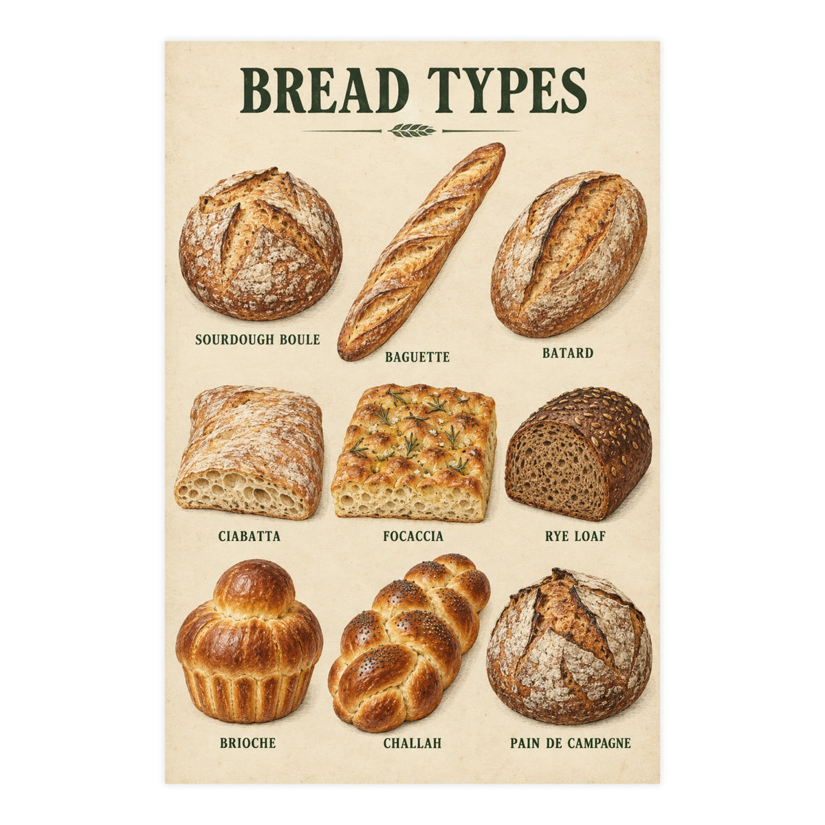 Vintage Bakery Kitchen Wall Art