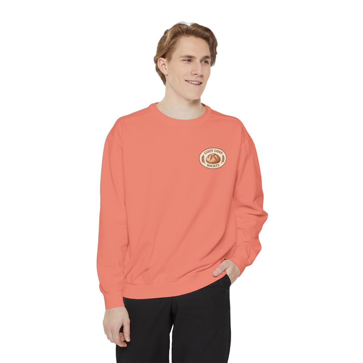 Cozy Pastry Club Sweatshirt — 'Bakery Lover' Croissant Chest Logo