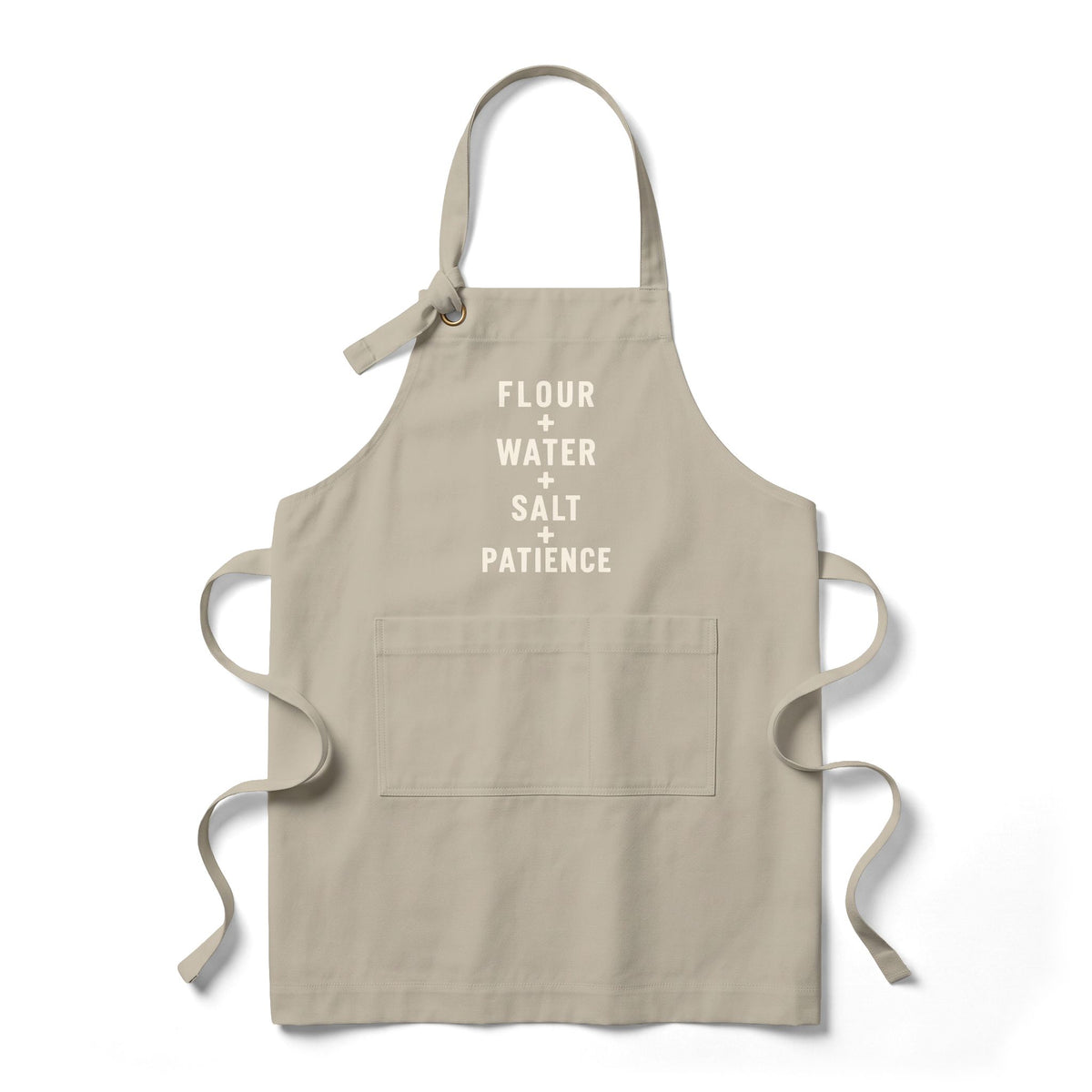 Baking Apron - "Flour + Water + Salt + Patience" Heavy Twill Bib Apron