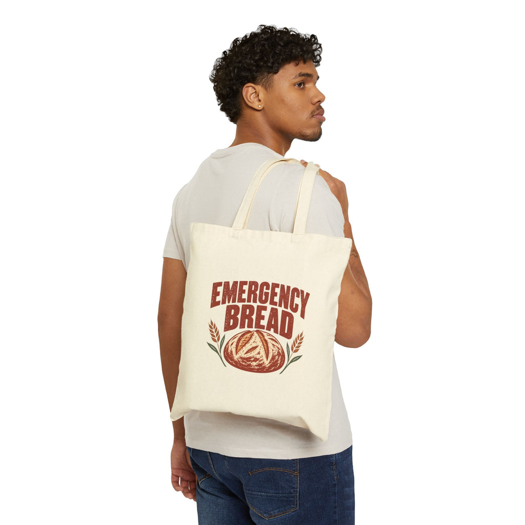 Emergency Bread Canvas Tote — Funny Baker Grocery Bag