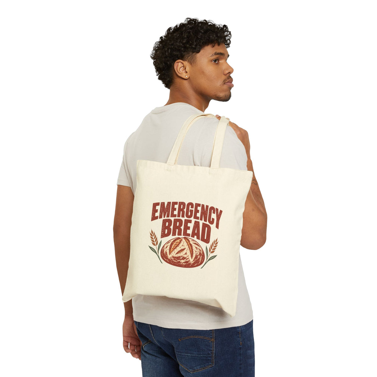 Emergency Bread Canvas Tote — Funny Baker Grocery Bag