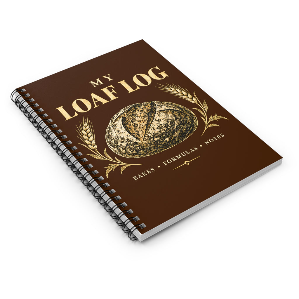 My Loaf Log Bread Recipe Notebook — Spiral Ruled Baking Journal for Formulas & Notes