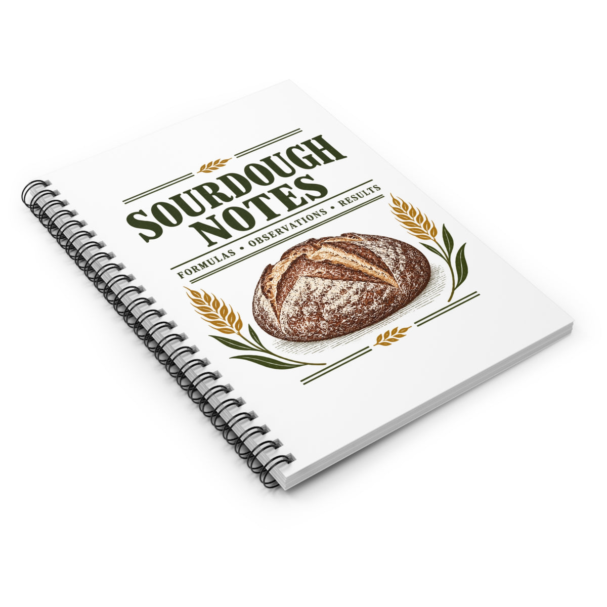 Sourdough Notes Spiral Notebook — Bread Baking Journal (Formulas • Observations • Results)
