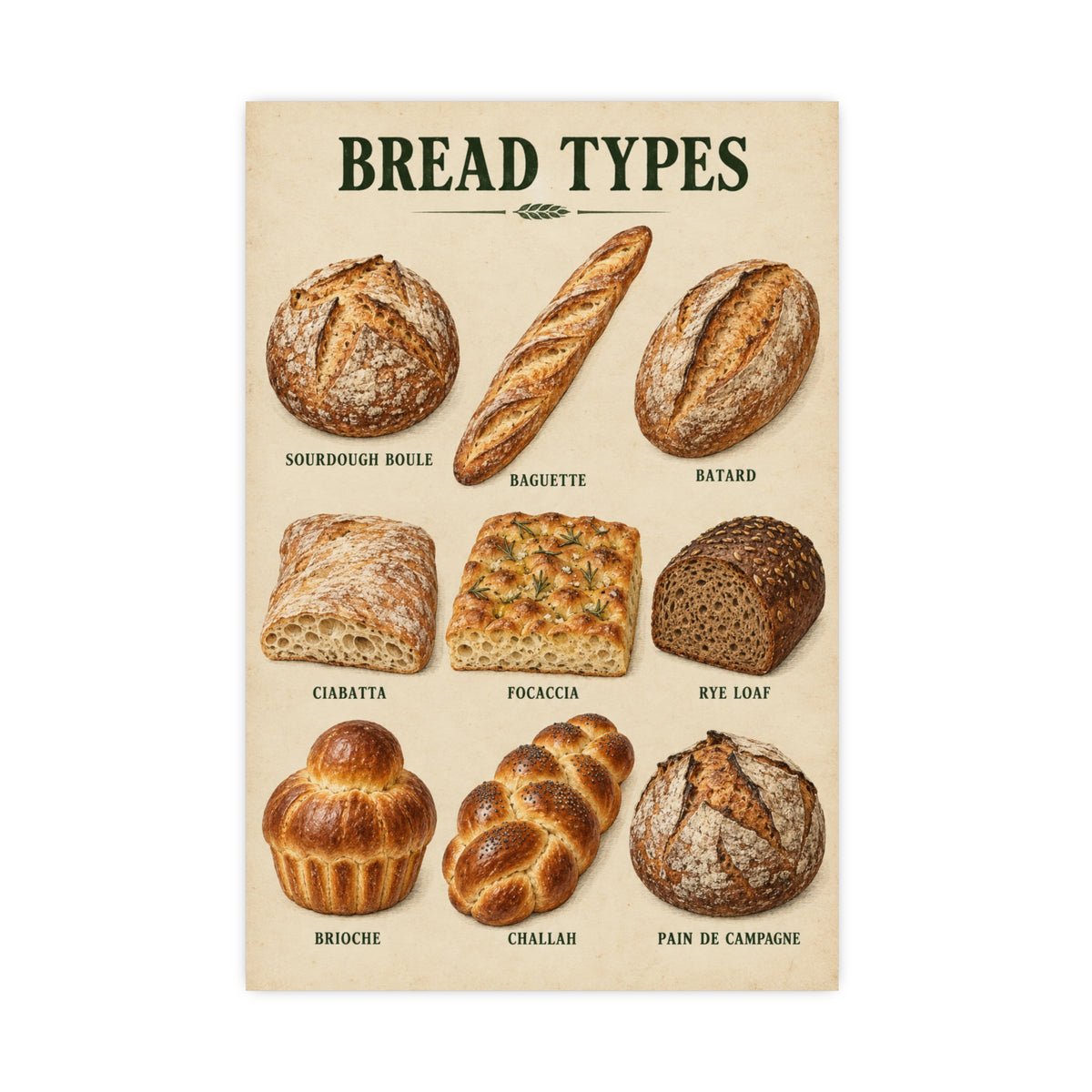 Vintage Bakery Kitchen Wall Art