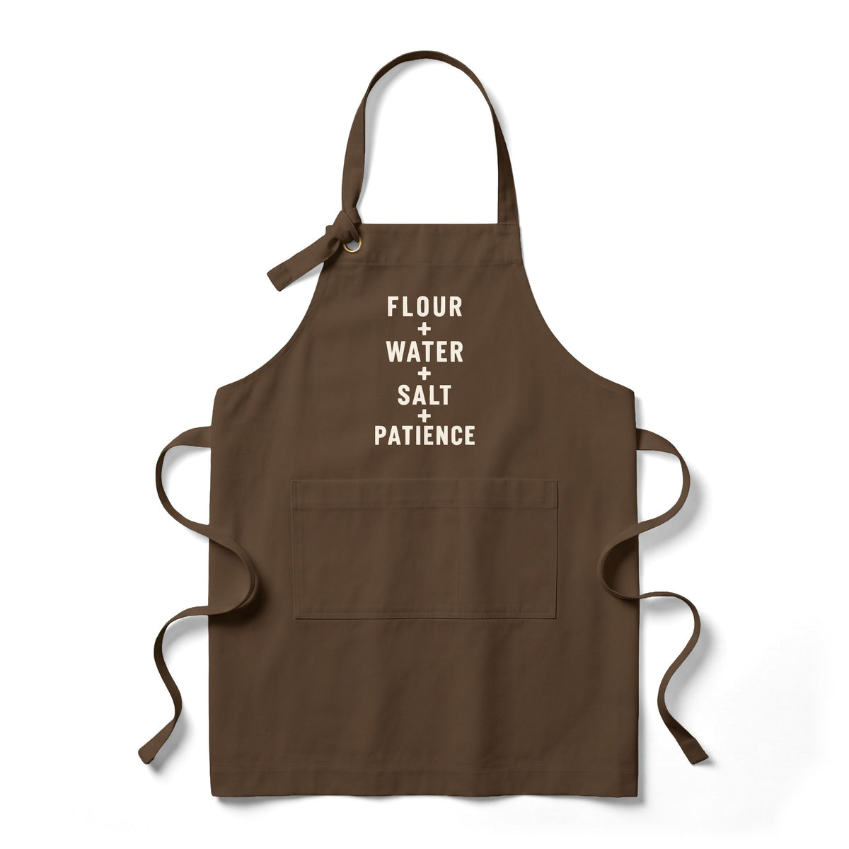 Baking Apron - "Flour + Water + Salt + Patience" Heavy Twill Bib Apron