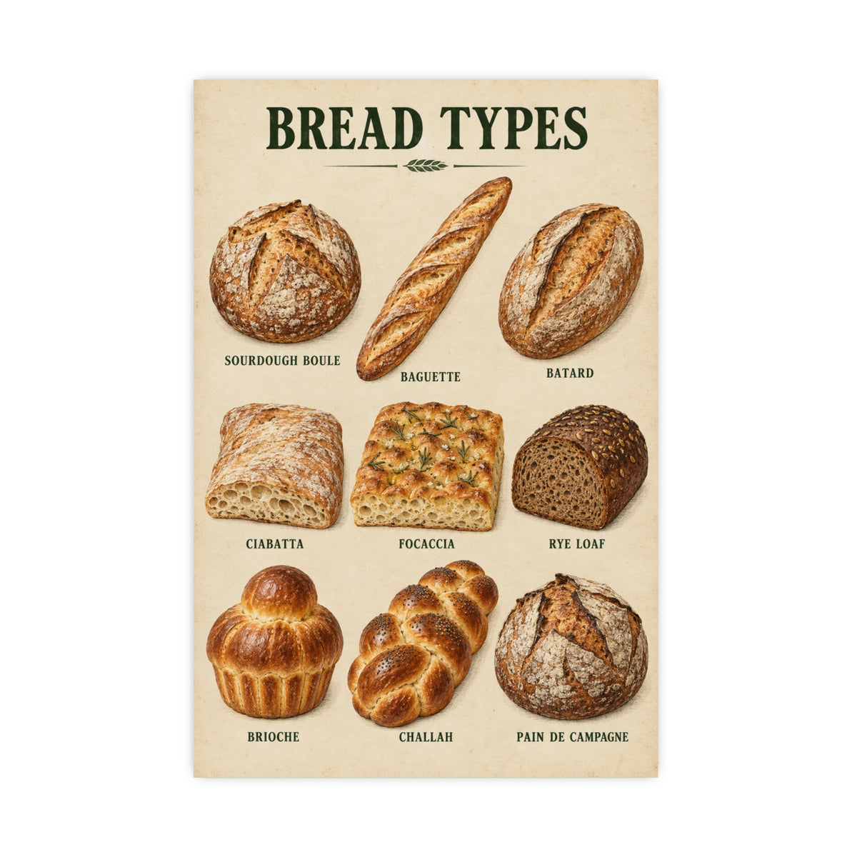 Vintage Bakery Kitchen Wall Art