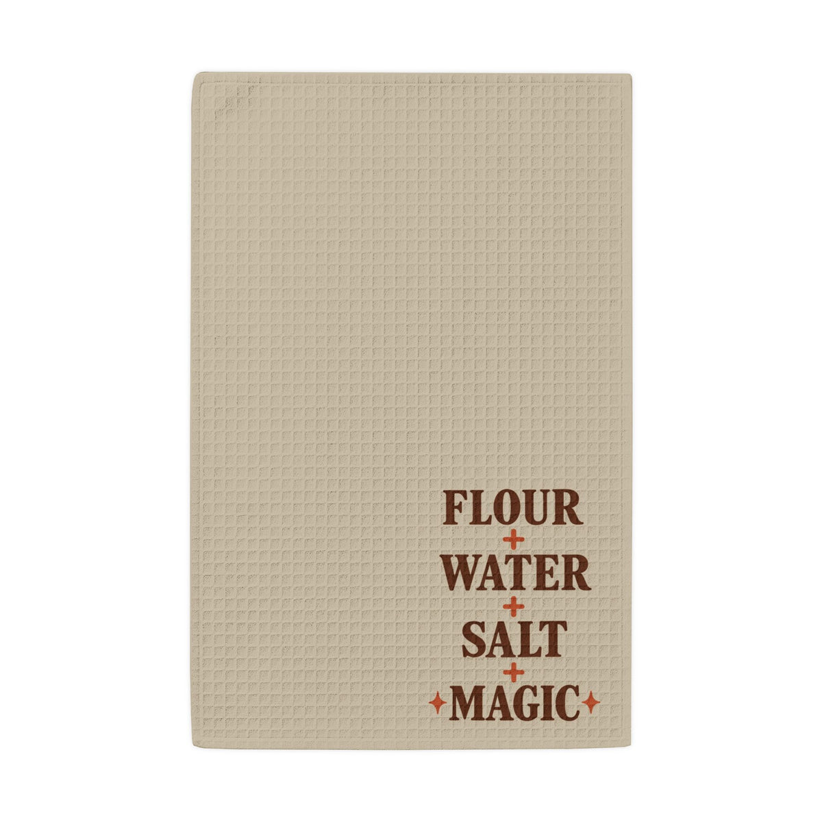 Waffle Weave Kitchen Towel – "Flour + Water + Salt + Magic" Rustic Baking Tea Towel