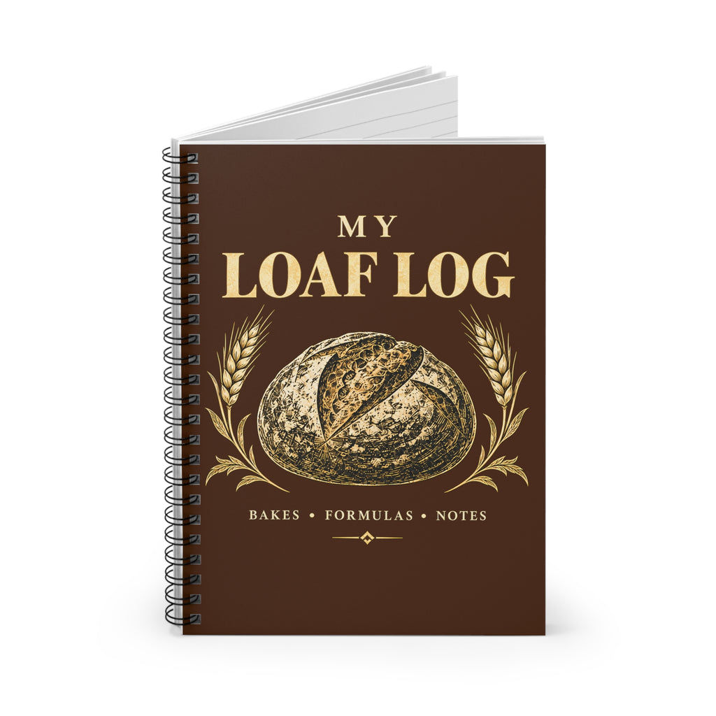My Loaf Log Bread Recipe Notebook — Spiral Ruled Baking Journal for Formulas & Notes