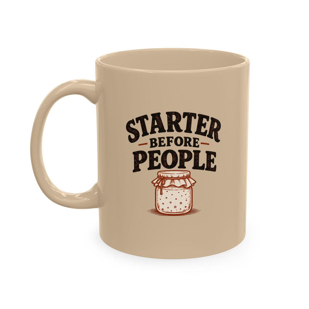 Starter Before People Ceramic Mug — Funny Coffee Mug for Introverts, Retro Jam Jar Design