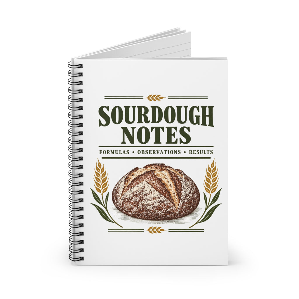 Sourdough Notes Spiral Notebook — Bread Baking Journal (Formulas • Observations • Results)